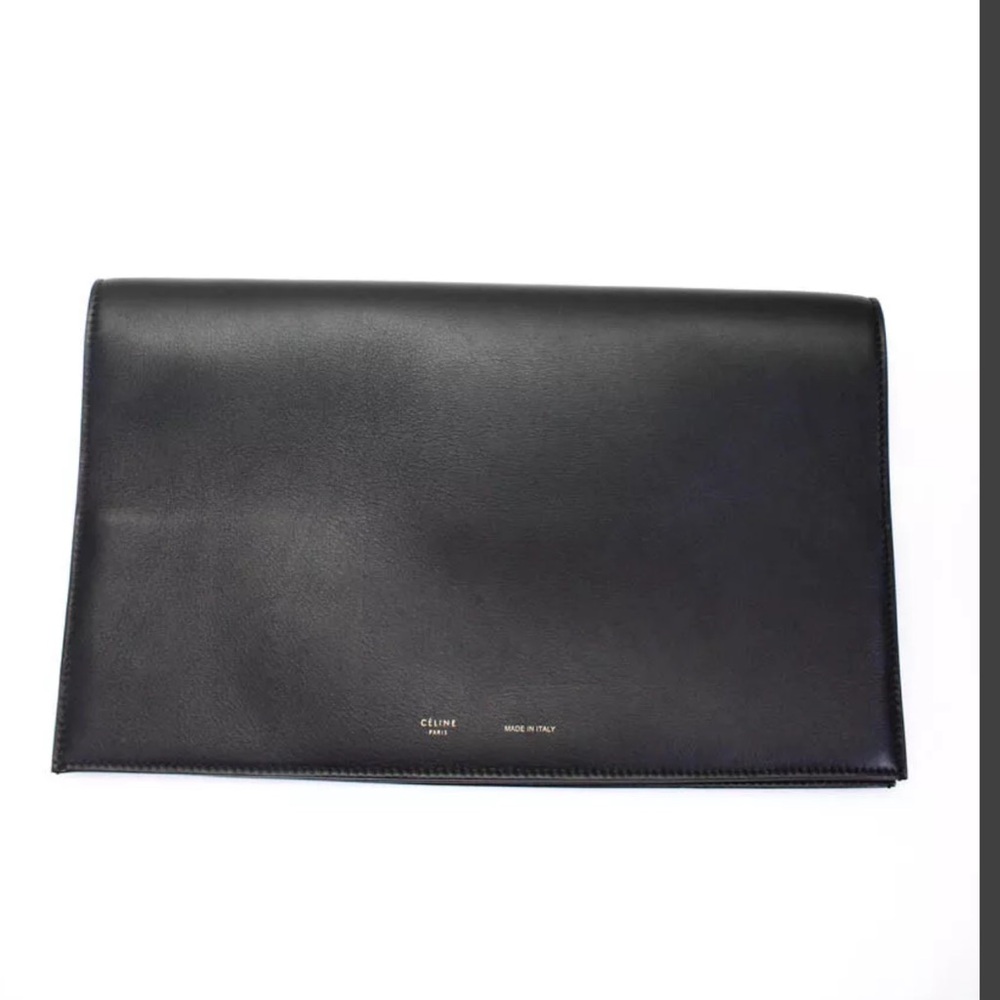 Celine Calfskin Leather Foldover Clutch